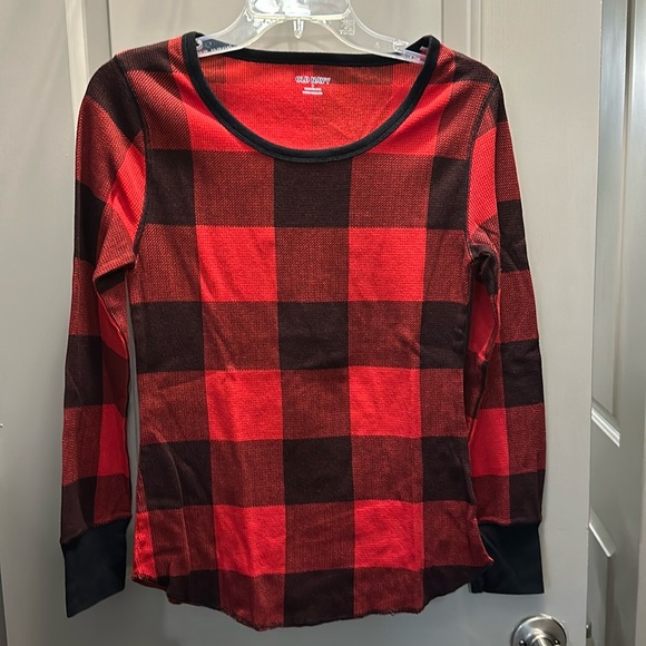 Old Navy Size S Red/Black Long Sleeve Top EUC - Picture 1 of 4